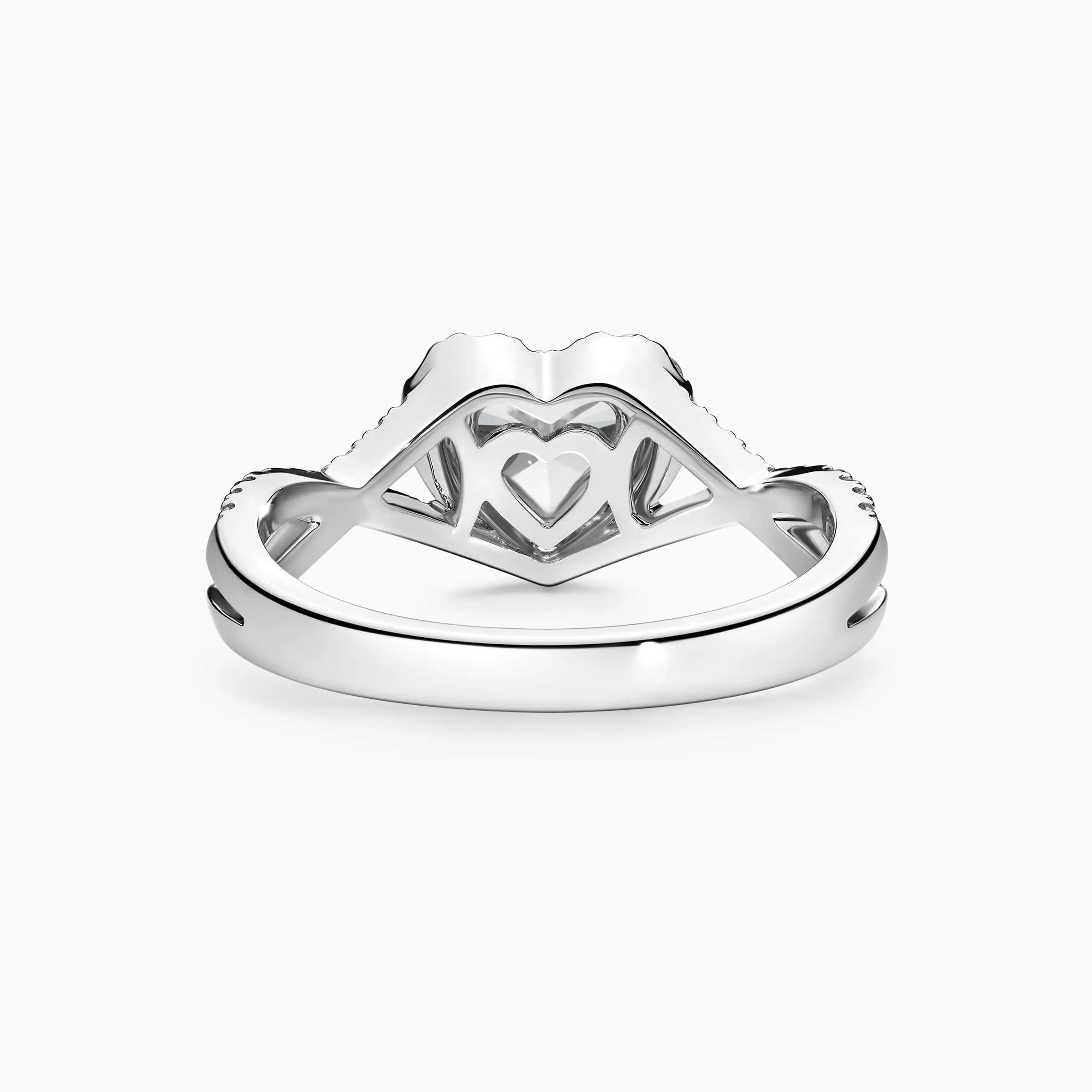 DR HEART Heart Shaped Halo Twisted Engagement Ring - Darry Ring