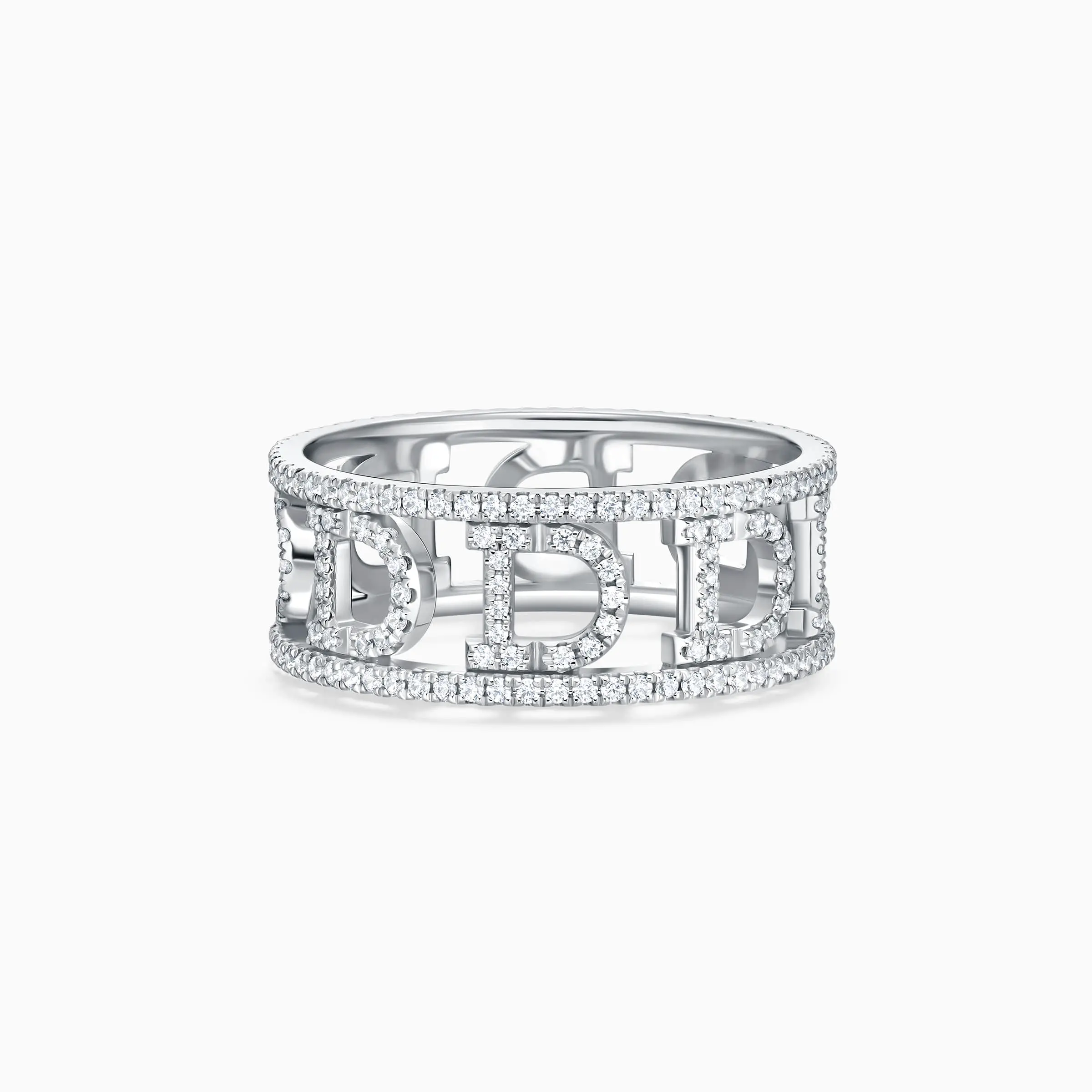 Ring Double R Double Row Band Pavé Wedding Ring For Woman - Darry Ring